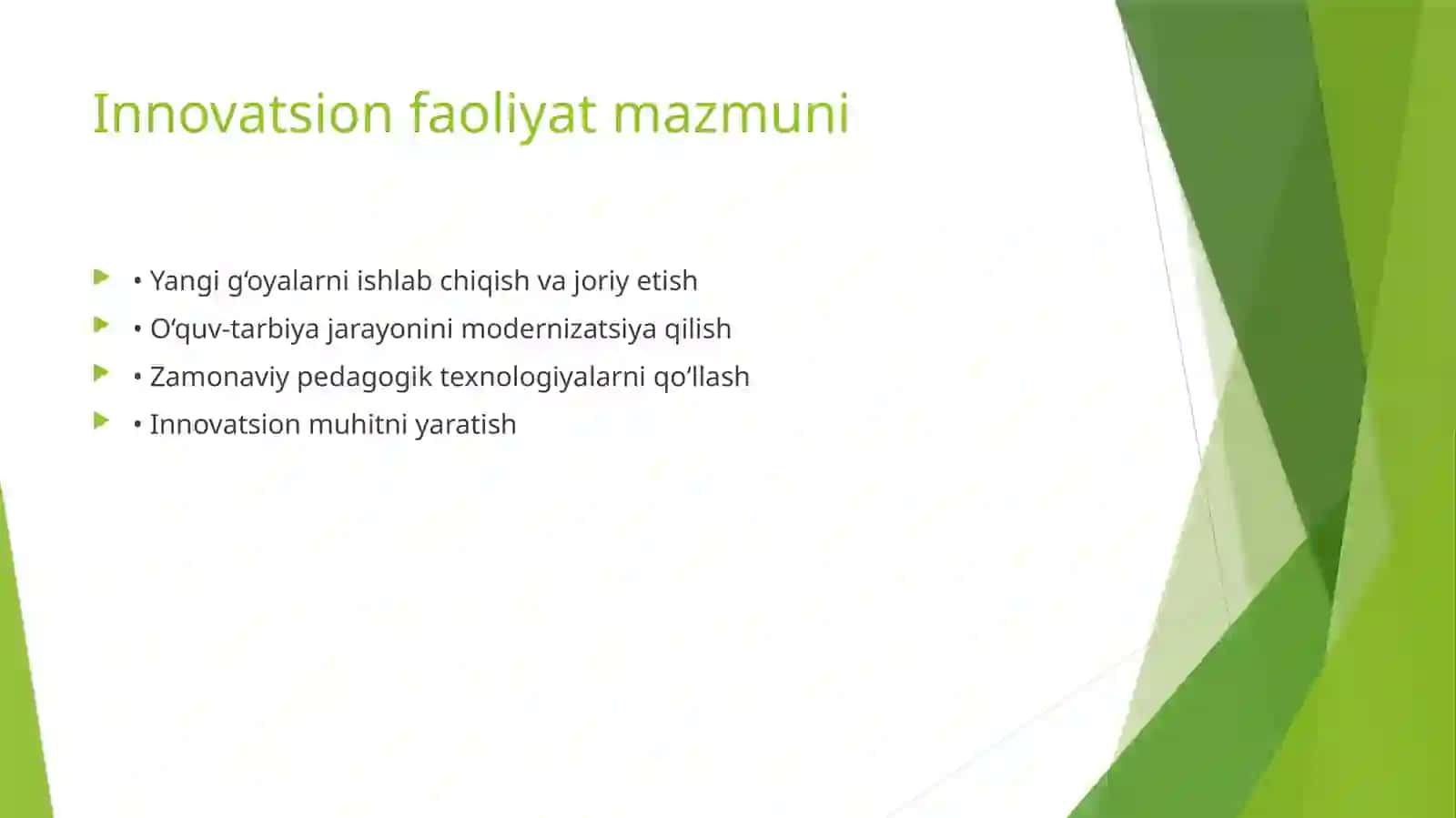 Innovatsion faoliyat tuzilmasi 3