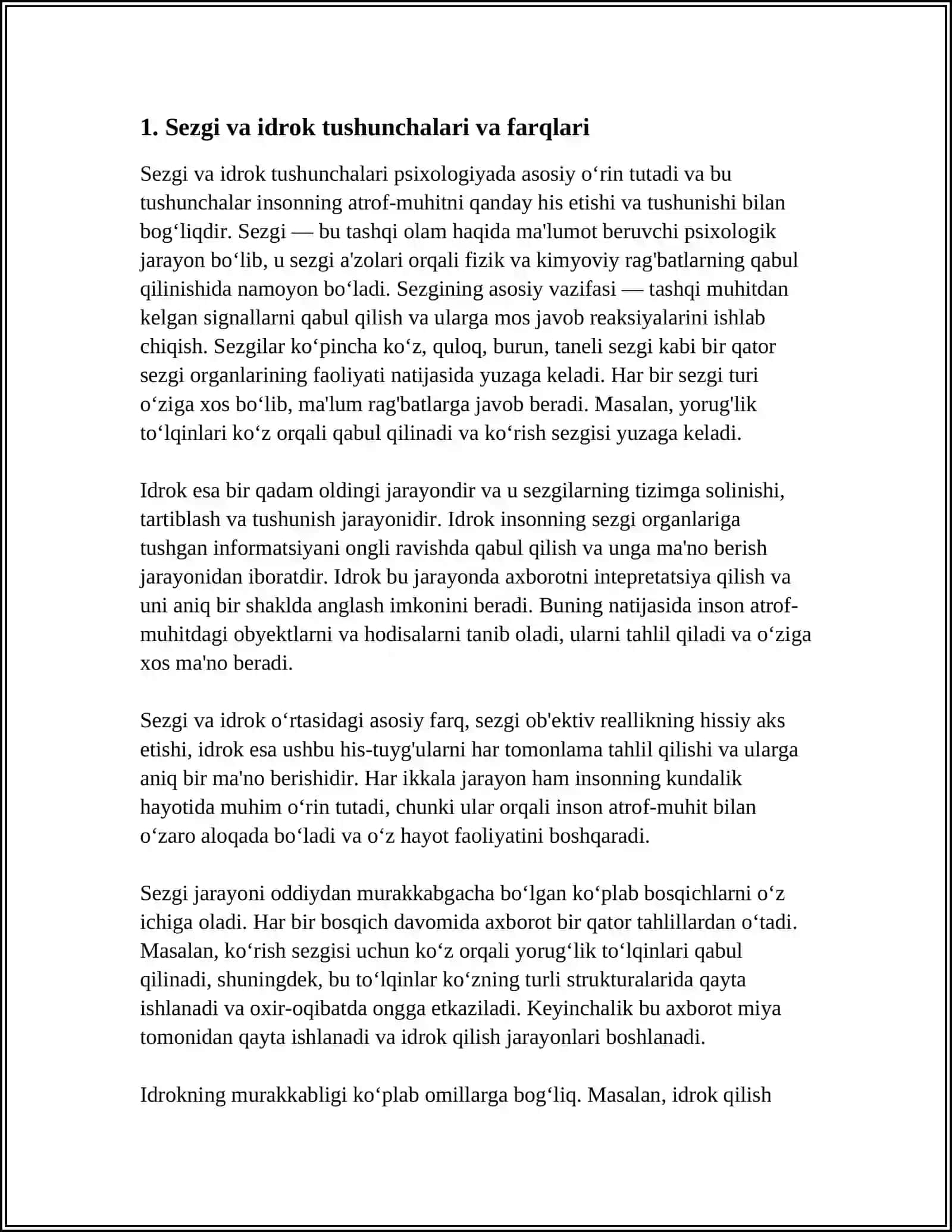 SEZGI VA IDROK TUSHUNCHALARI VA FARQLARI 3