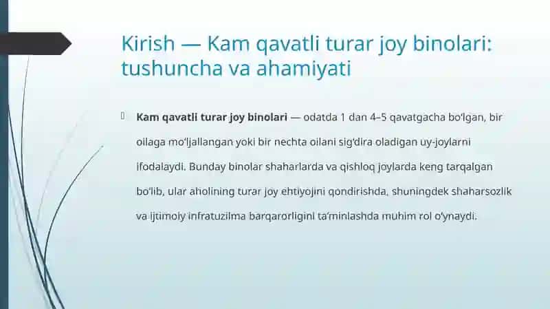 Kam qavatli turar joy binolari va yacheykali uslub 3
