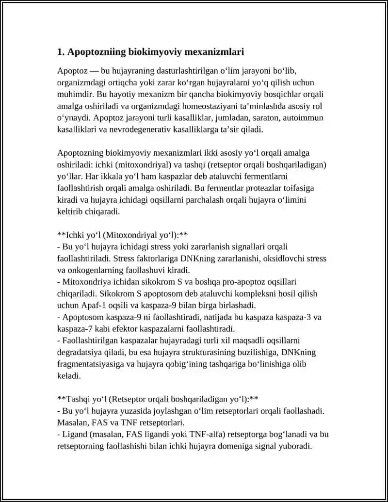 APOPTOZ-HUJAYRANING GENETIK DASTURLANGAN OʻLIMI 3