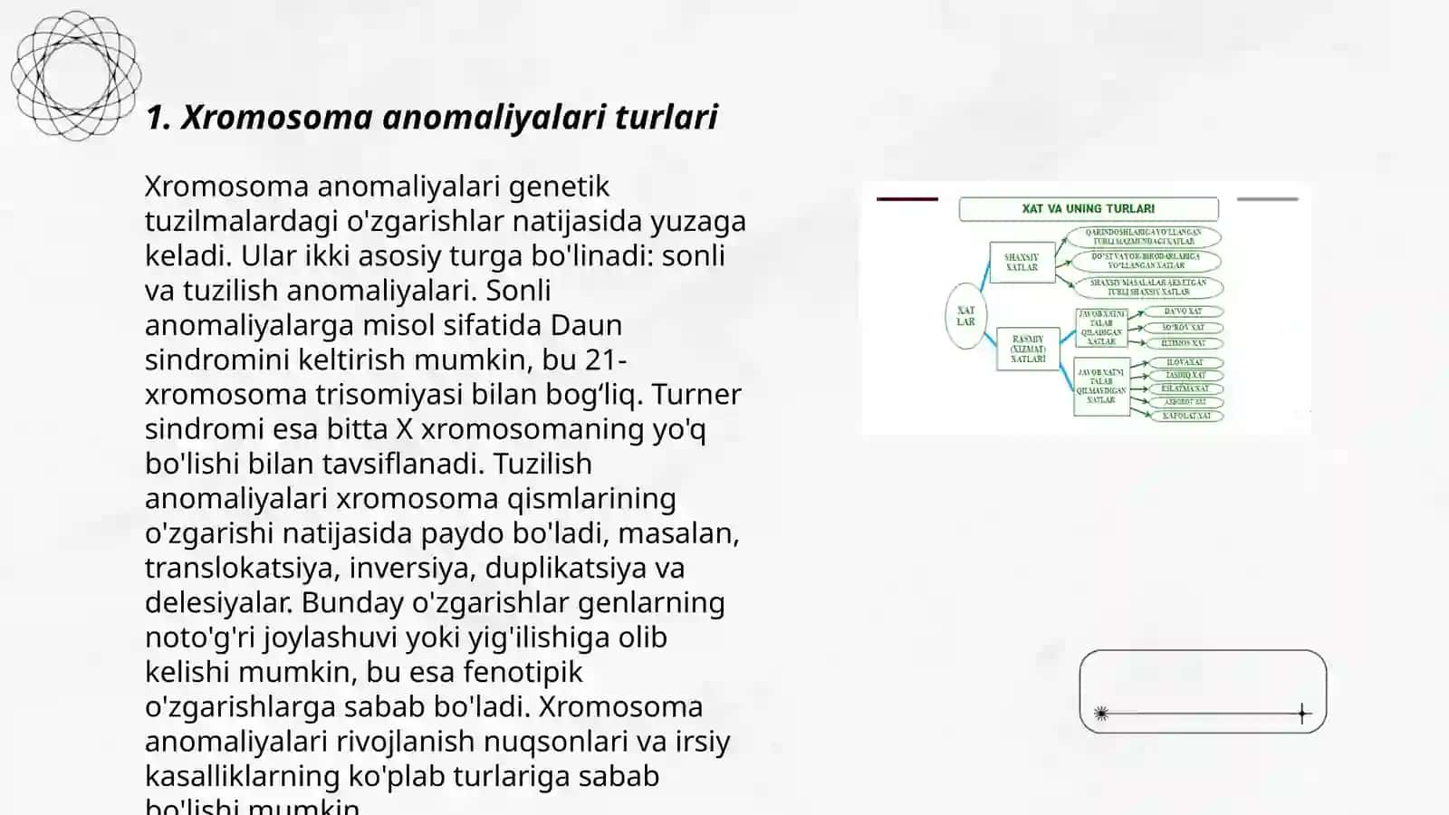 Xrosomalarning turlari va uning oqibatlari 3