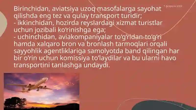 Havo transportida turistlarga xizmat ko’rsatish 3