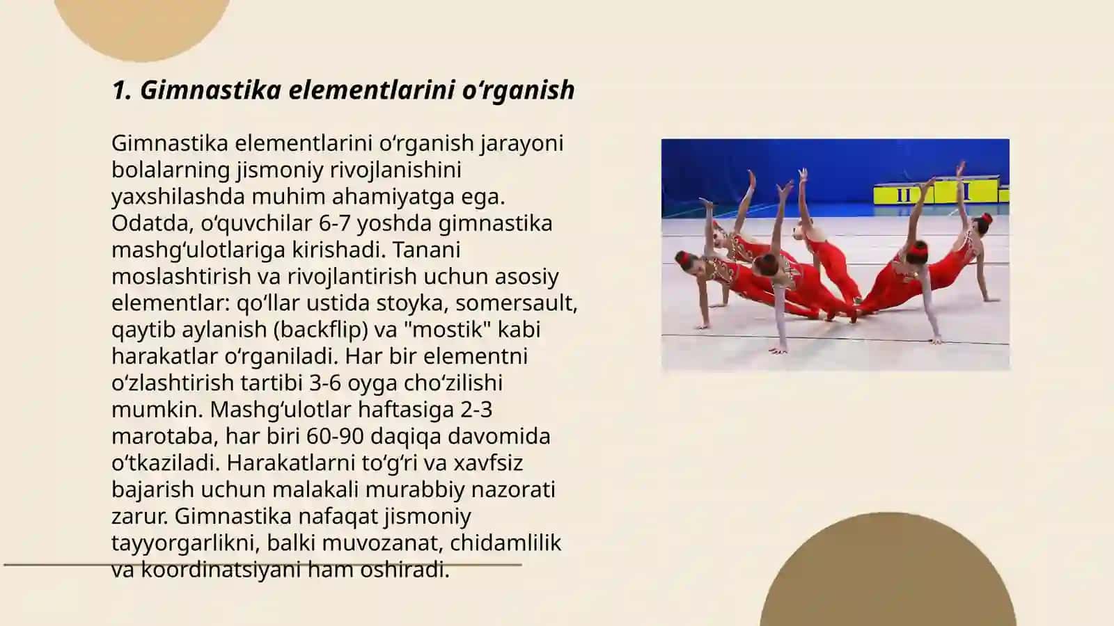 Gimnastika elementlaridan estafetalar o‘tkazish 3