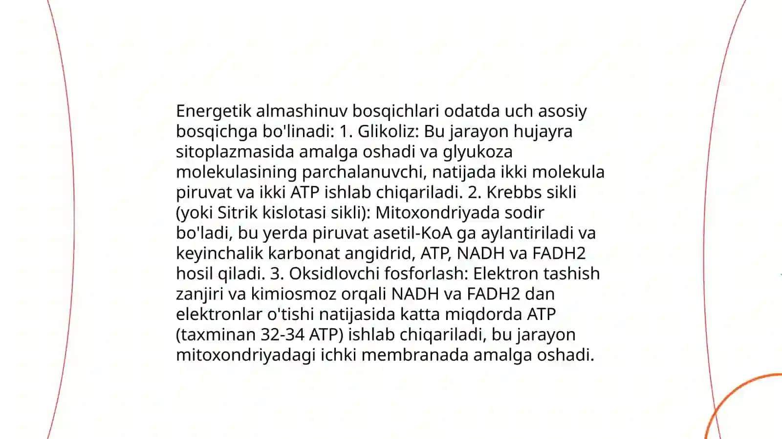 Energetik almashinuv bosqichlari 3