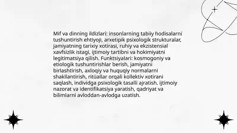 Mif, din, falsafa va fan o'rtasidagi munosabat 3