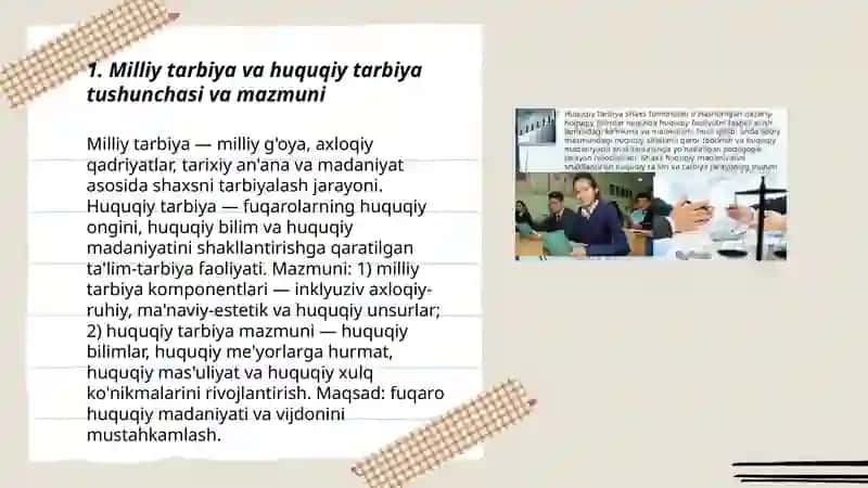 Milliy tarbiyada huquqiy tarbiya 3