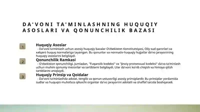 Mavzu: Da'vo ishini yuritish 3
