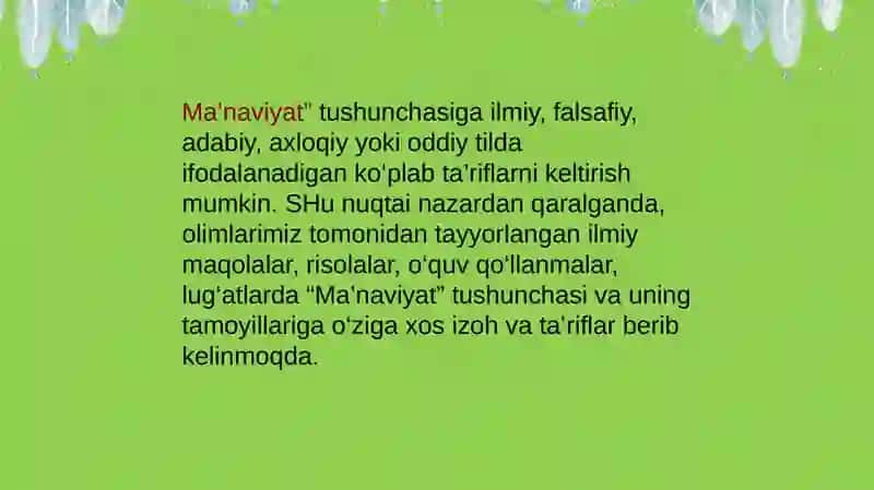 Ma'naviyat tushunchasi va uning tiplari 3