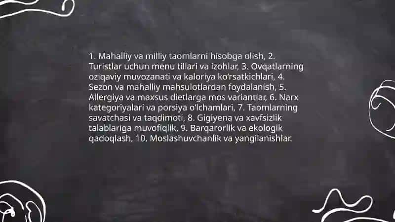 Aholi va turistlar ovqatlanishini tashkil etish 3