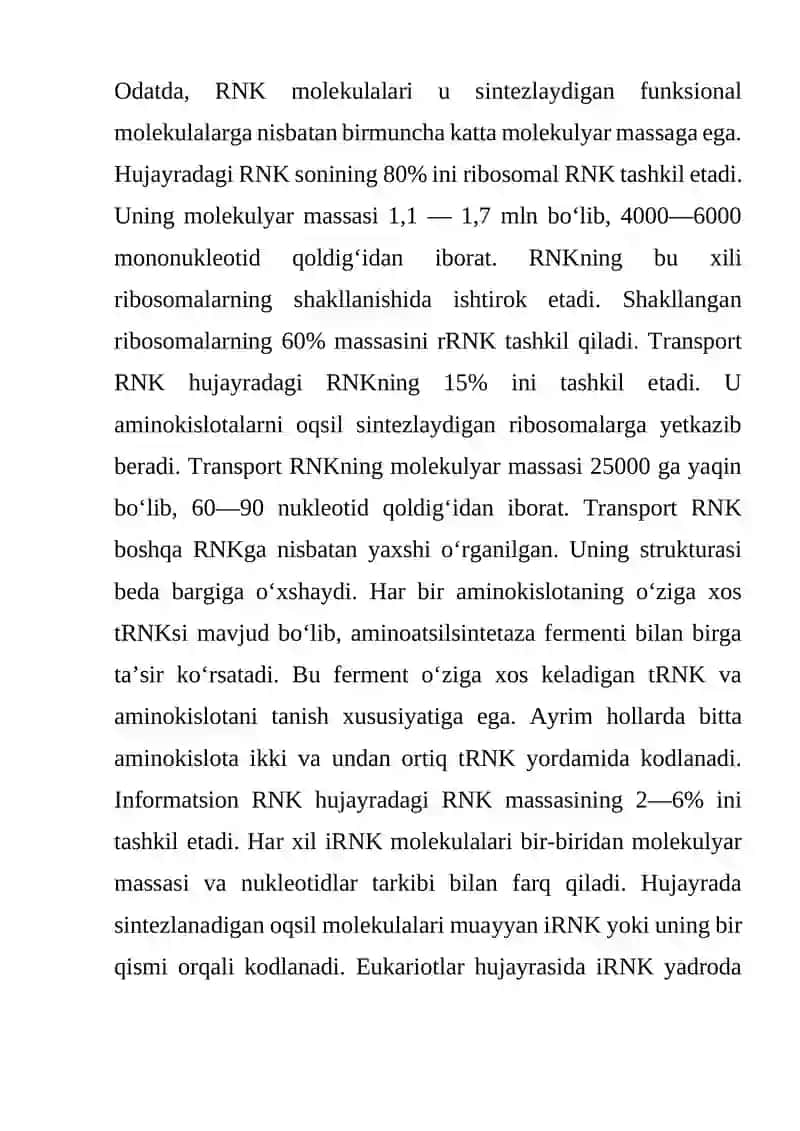 Ribonuklein kislotalar va Mukopolisoxaridlar 3