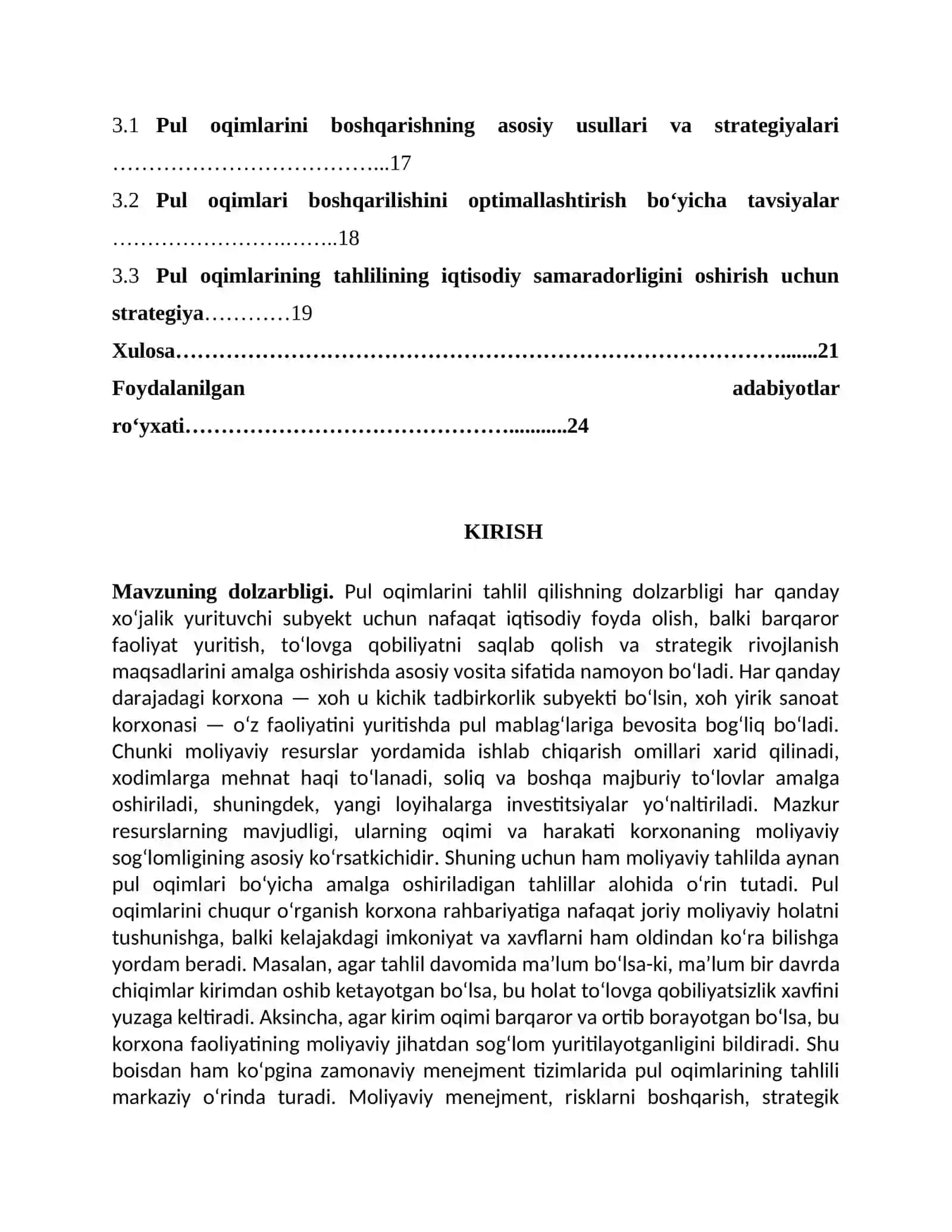 pul oqimini tahlil qilish 3