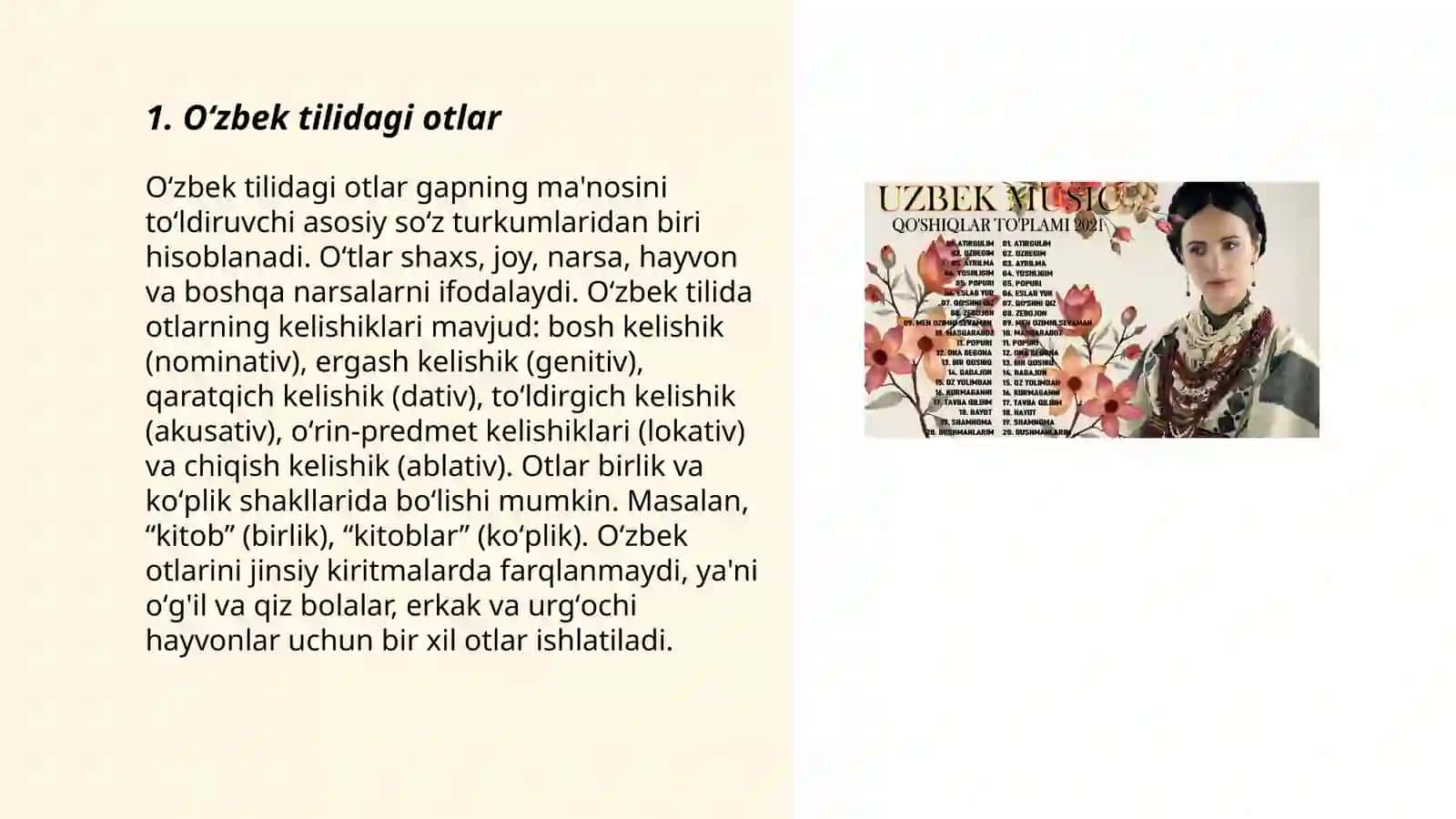 Oʻzbek tilida mustaqil soʻz turkumlari 3