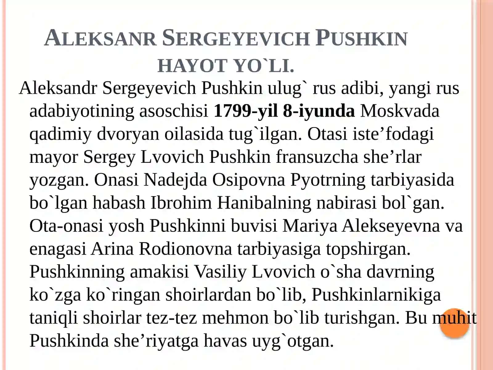 A.S.Pushkin hayoti va ijodi. Uning “Yevgeniy Onegin” she’riy romani 3