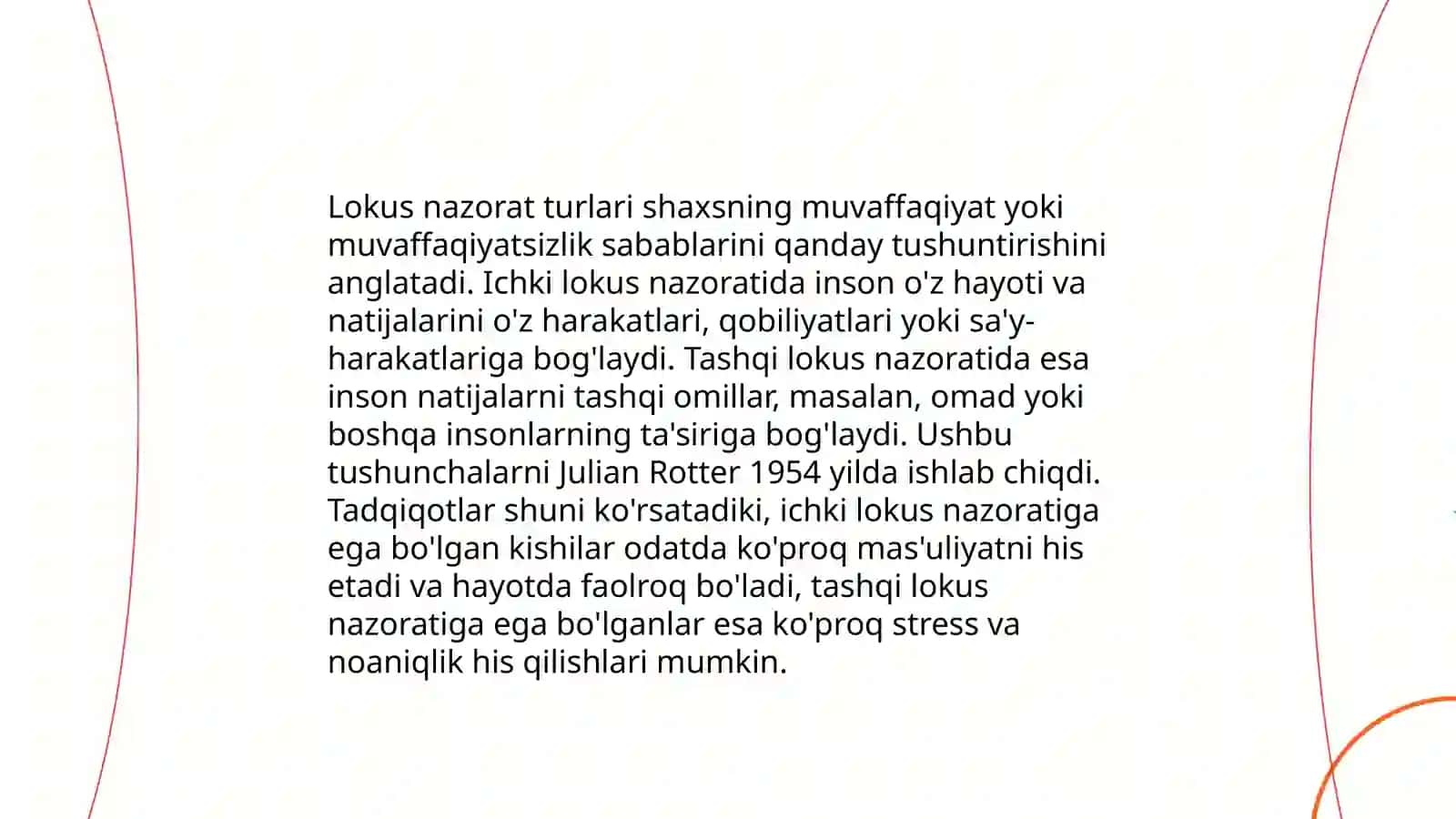 Lokus nazorat tushunchasi va stress 3