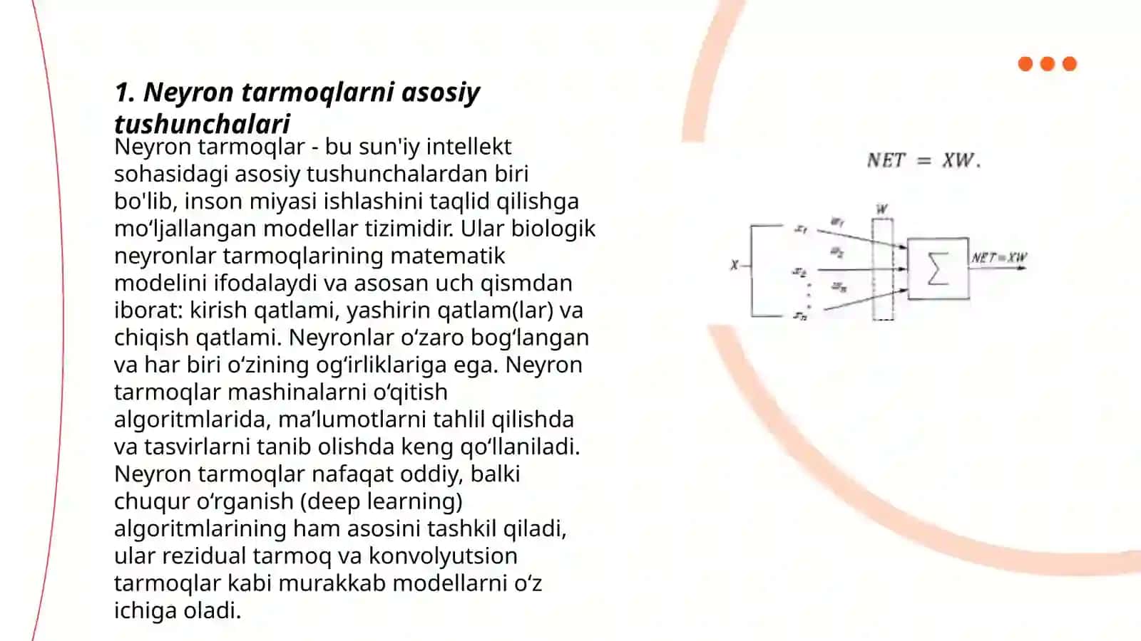 Qat’iymas neyron to’rlar 3