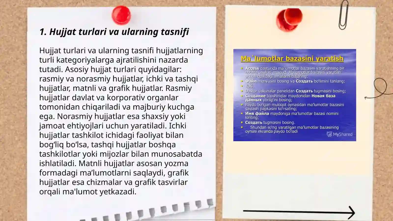 Hujjat turlari va ularni rasmiylashtirish 3