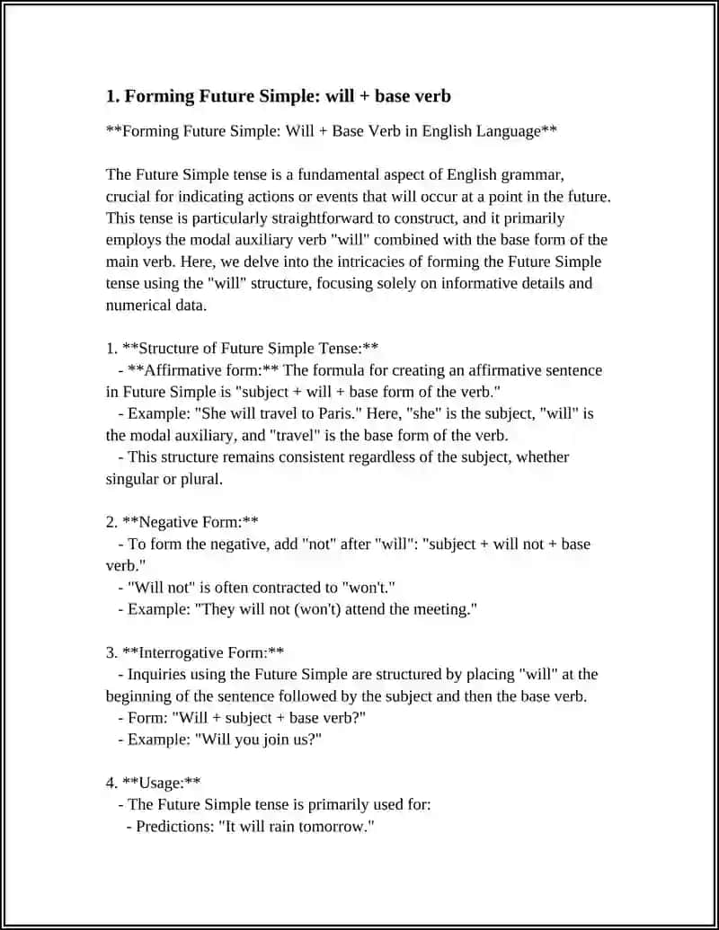 Forming Future Simple: will + base verb 3