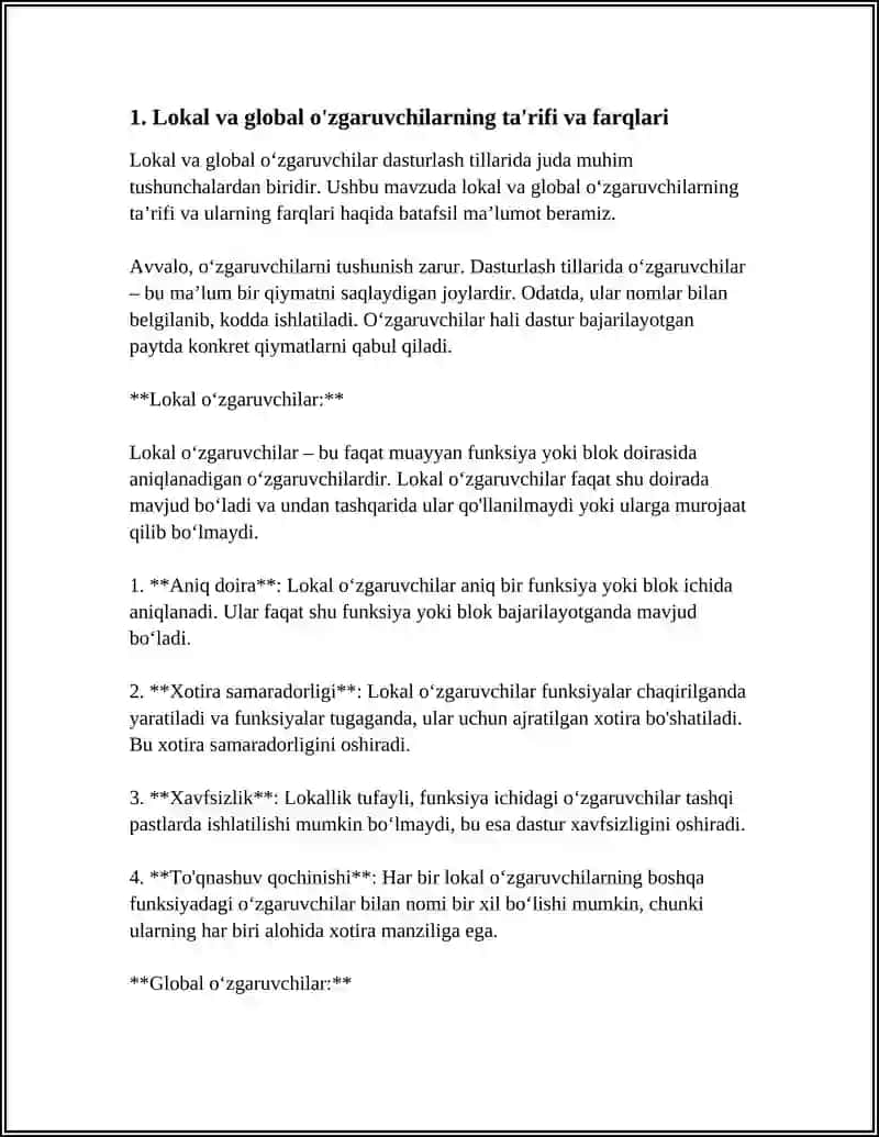 LOKAL VA GLOBAL OʻZGARUVCHILAR 3