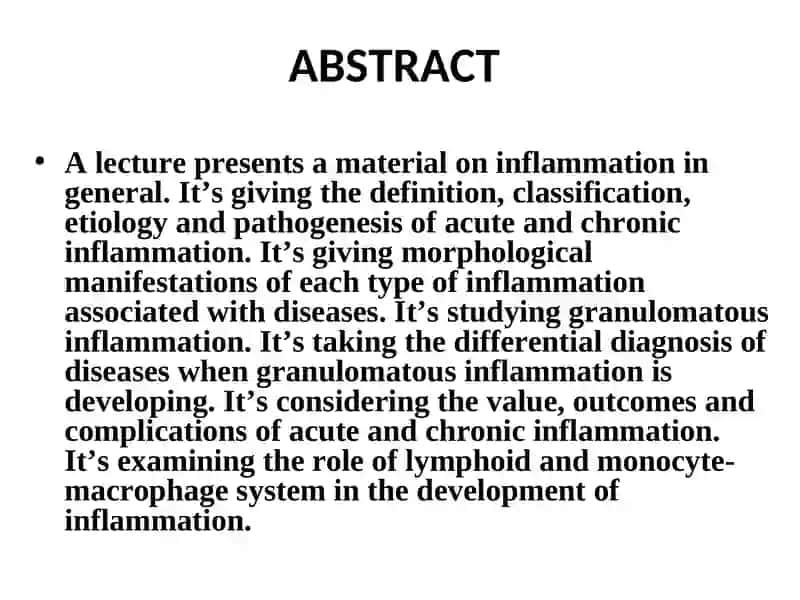 PATOLOGIK ANATOMIYA, 2 - ma’ruza "Yallig'lanish va reparatsiya. O'tkir va surunkali yallig'lanish" ass.:Турдиматов Д.С 3