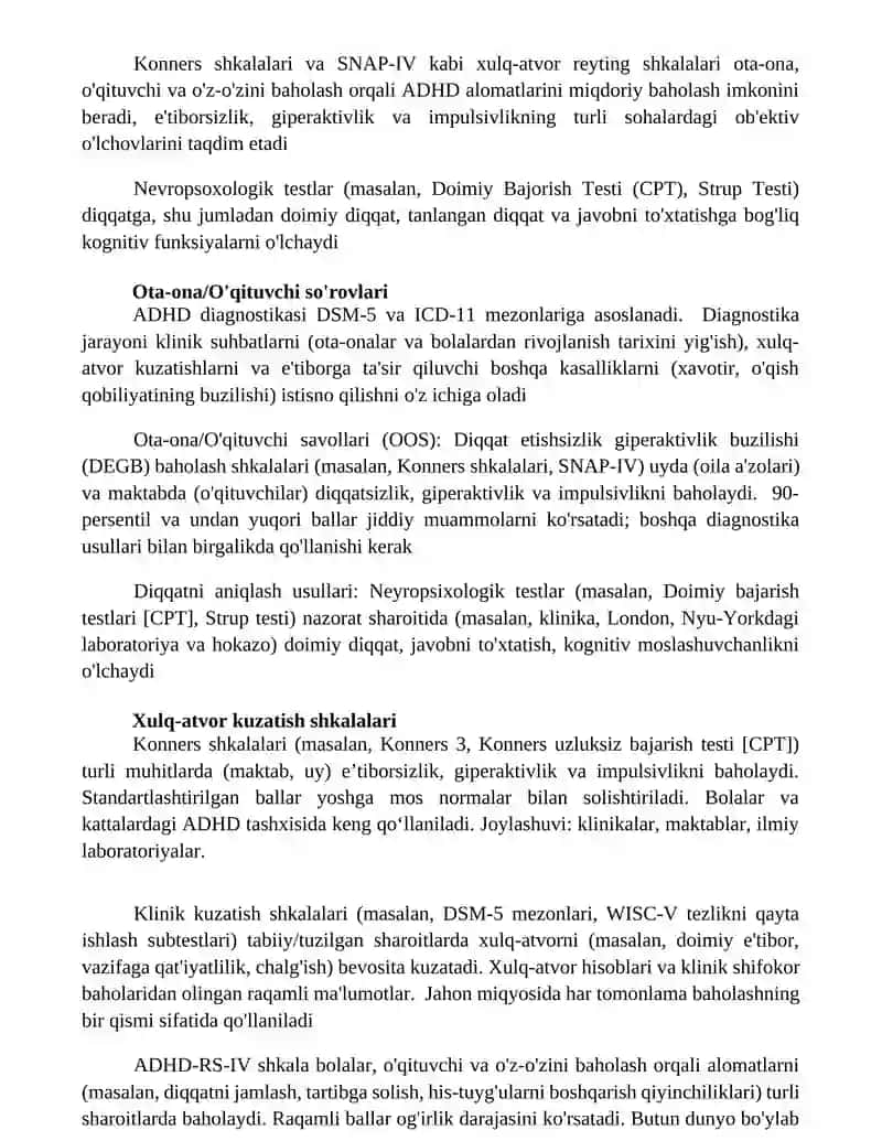 Diqqatni diagnostika qilish metodlari 3
