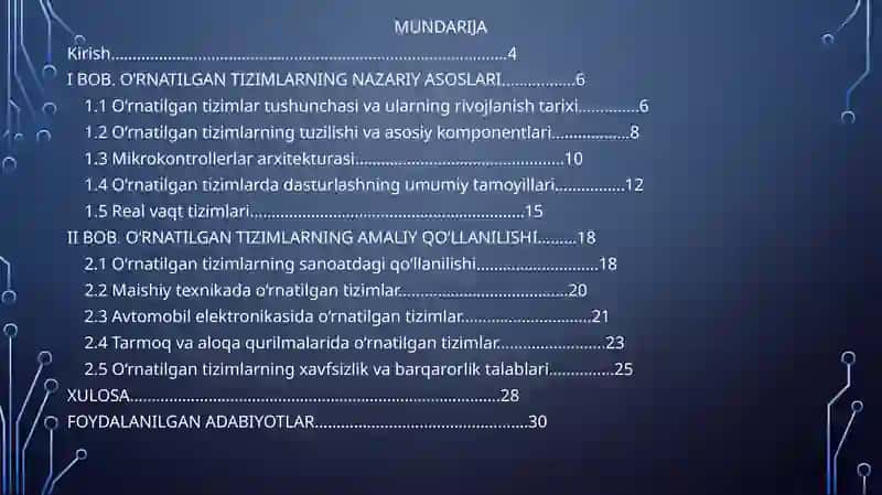 O'RNATILGAN TIZIMLARNING UMUMIY ASOSLARI 3