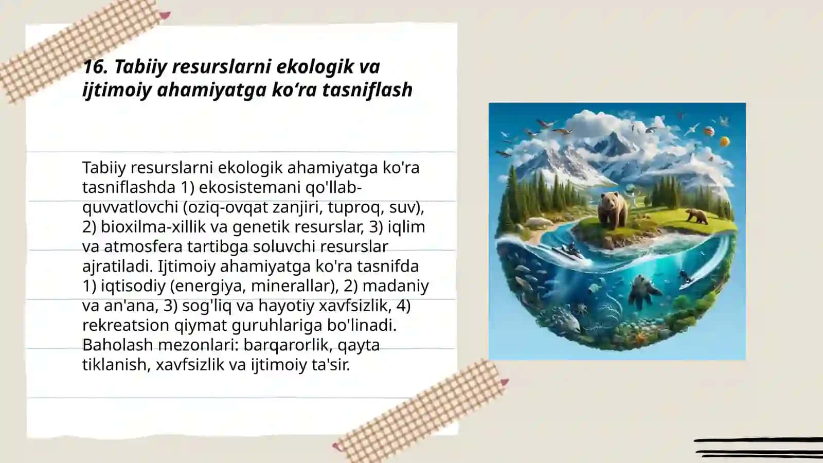 Tabiiy resurslar tasnifi 3