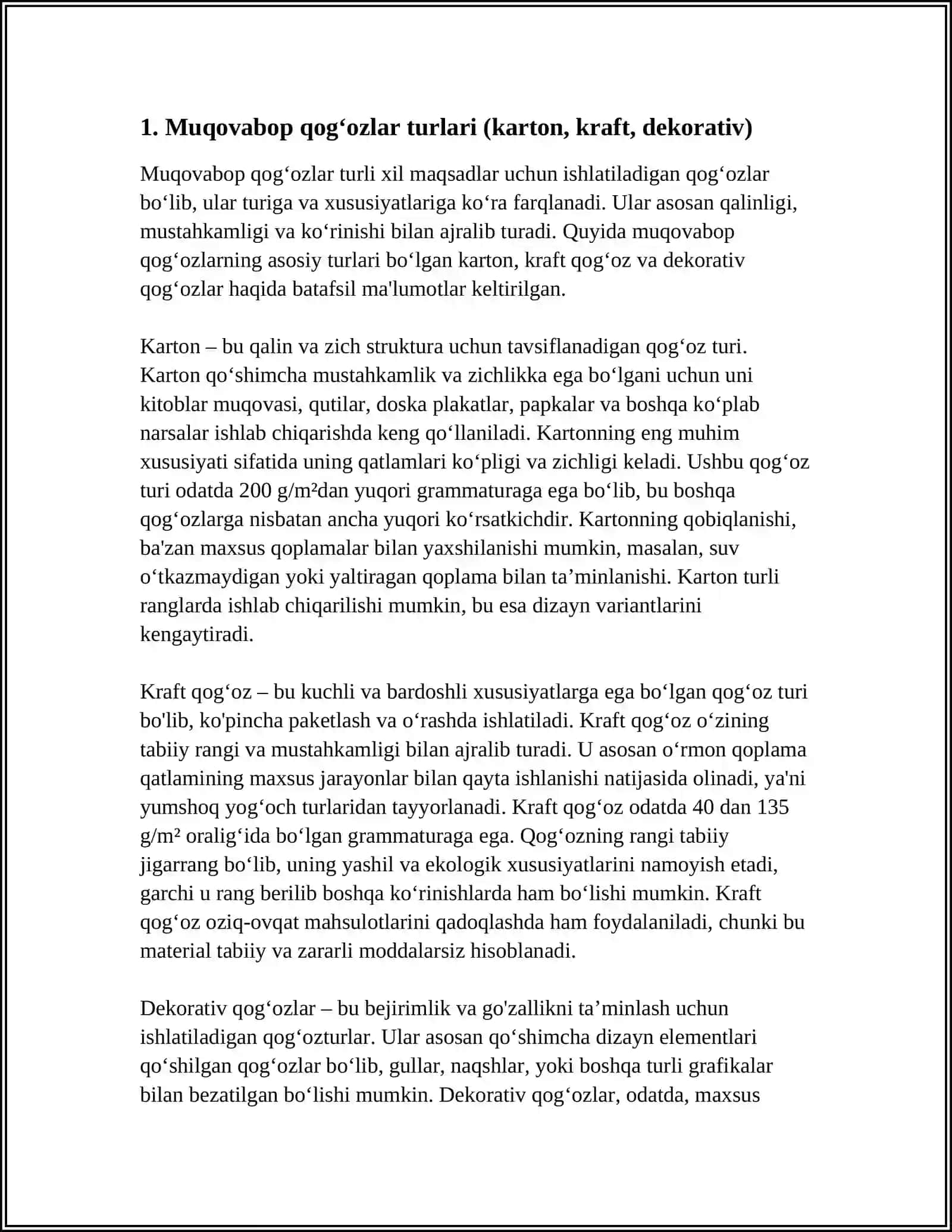 MUQOVABOP QOGʻOZLAR 3