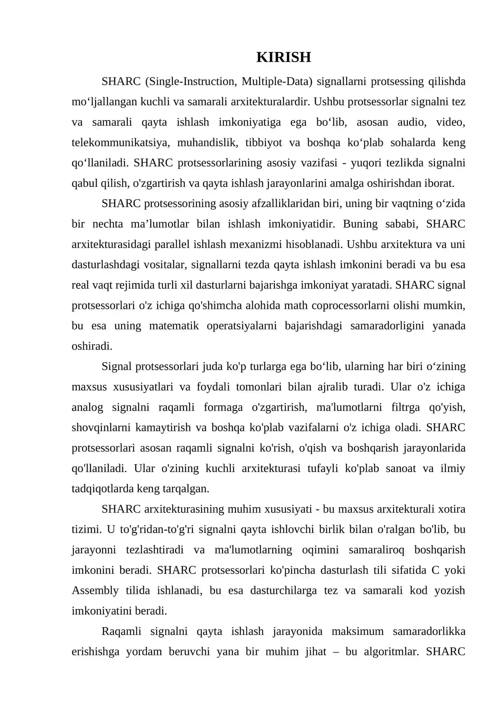 SHARC SIGNAL PROTLESSORLARI VA ISHLASH PRINSIPLARI 3