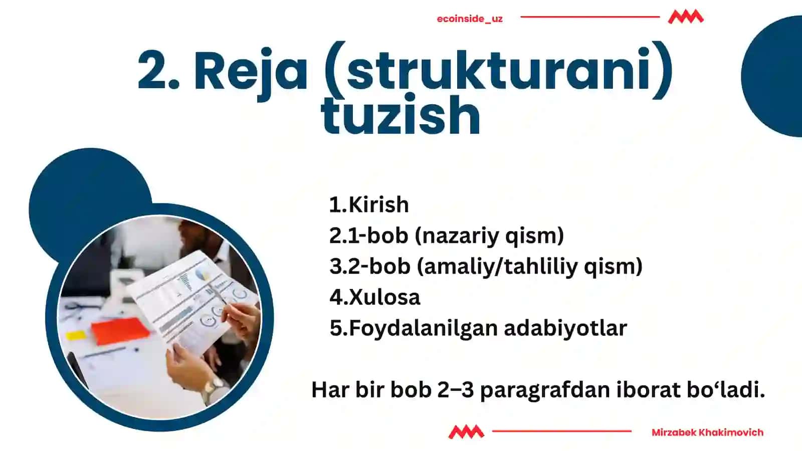 KURS ISHI YOZISH TARTIBI 3