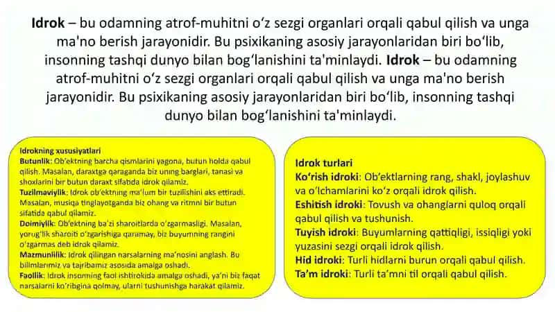 Idrok-Ongemo, Tafakkur Sezgisi 3