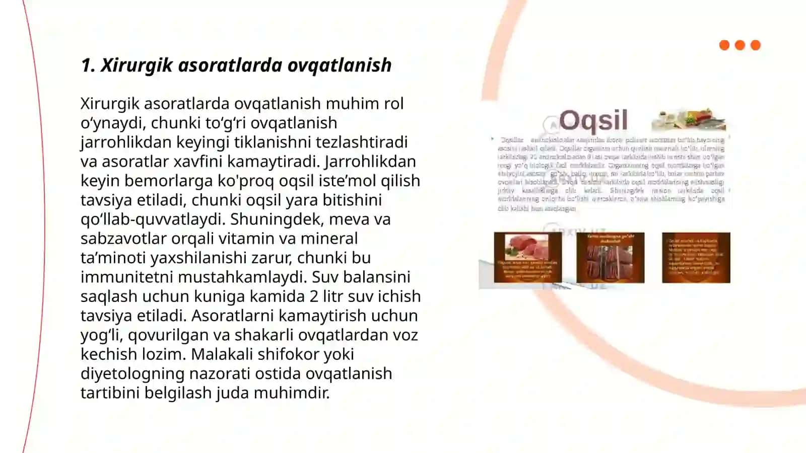 Xirurgik bemorlarni ovqatlanishi 3