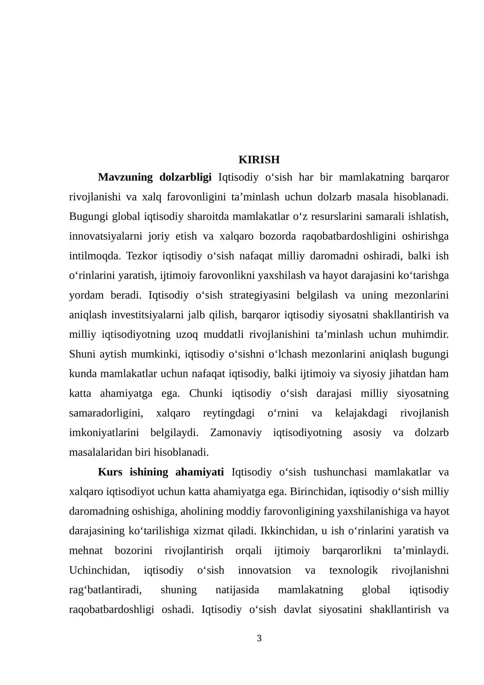 Iqtisodiy o'sish va uni aniqlash mezonlari 3