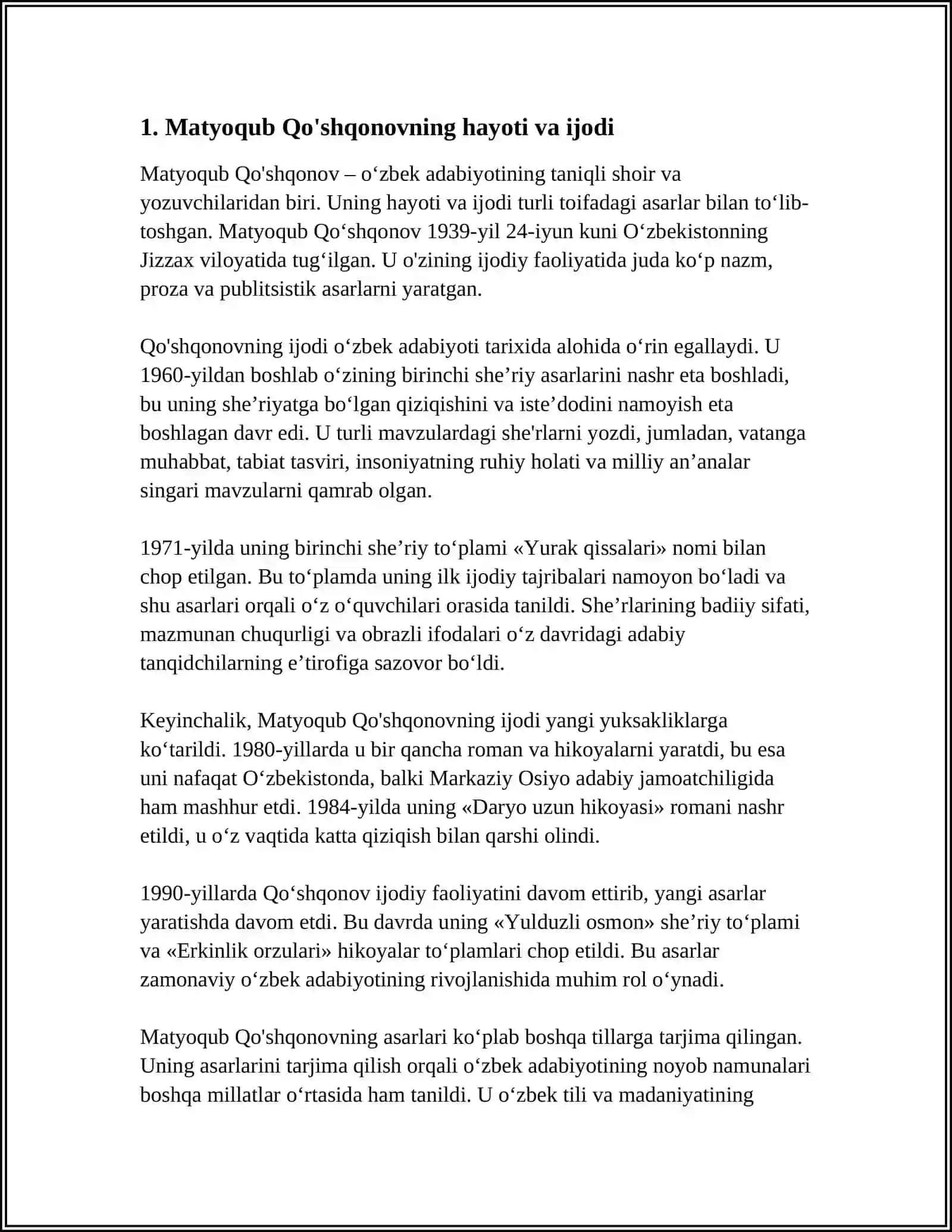 MATYOQUB QÒSHJONOV "SAYLANMA" MAQOLALAR TÒPLAMI 3