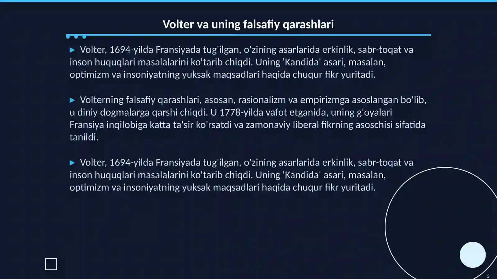 Volter,Russo va jadid ma‘rifatchilari asarlarini qiyoslash 3