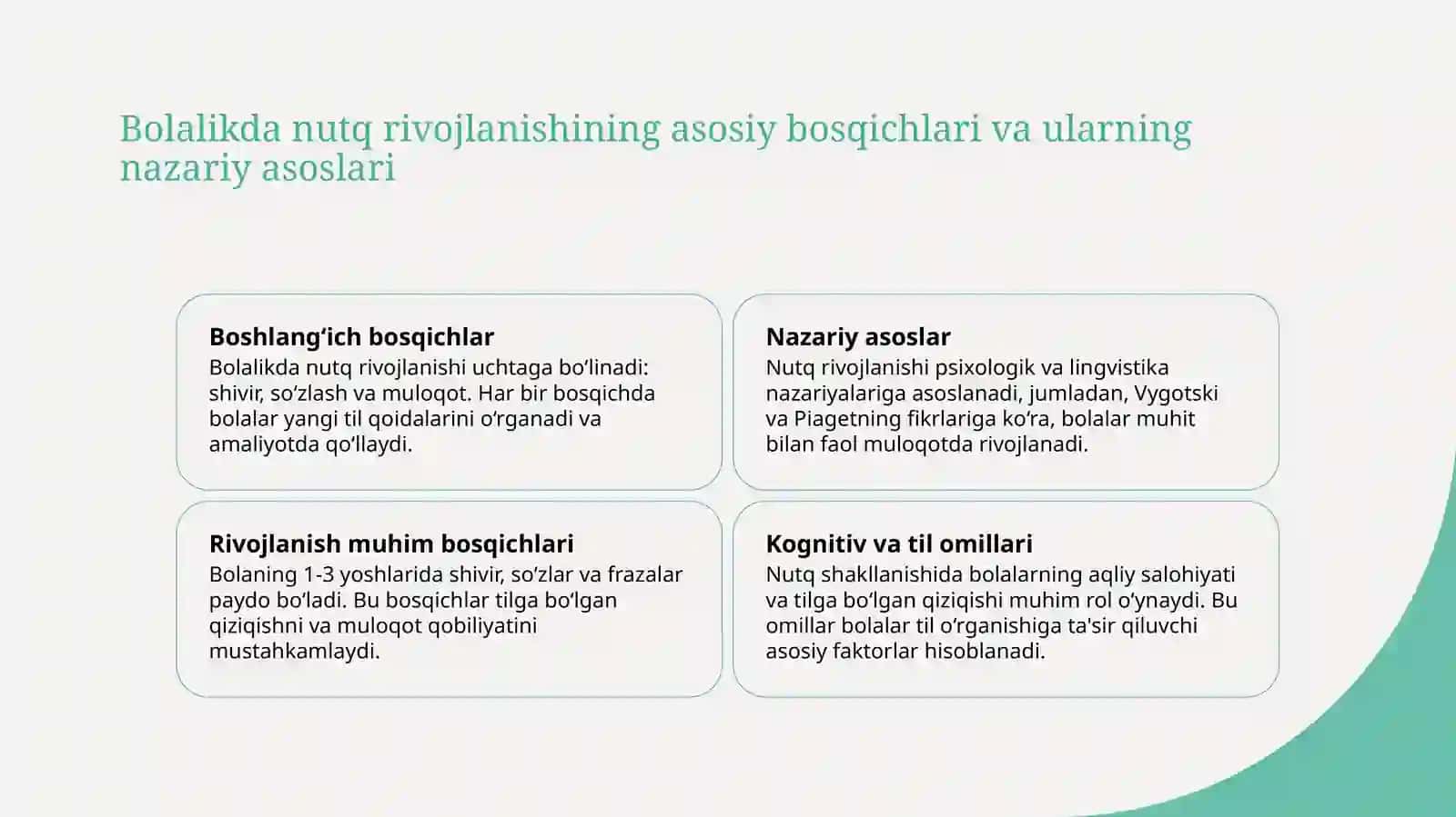 Ilk bolalikda nutqning shakllanish bosqichlari 3