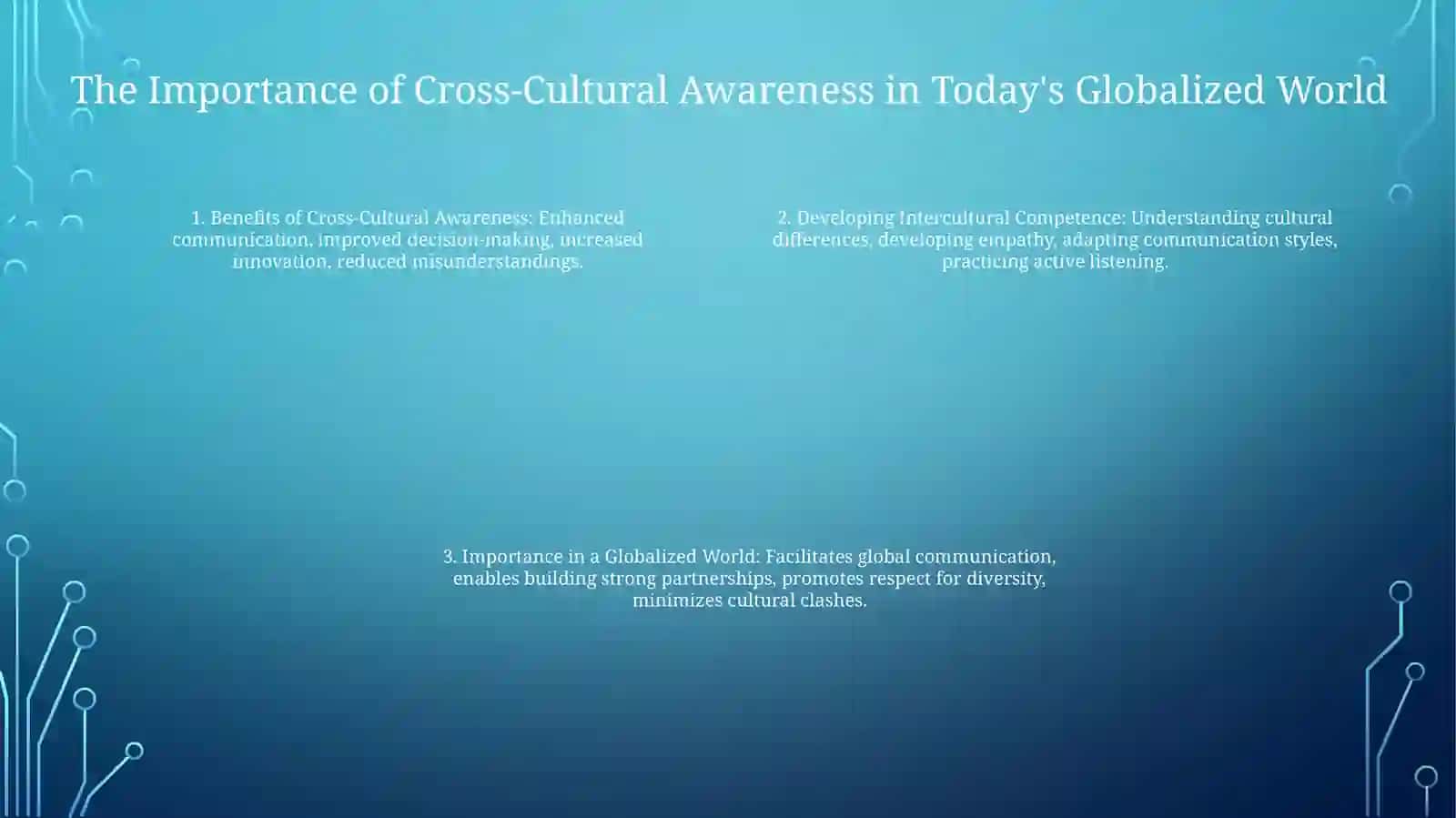 Cross - Cultural Awareness And Intercultural Competence 3