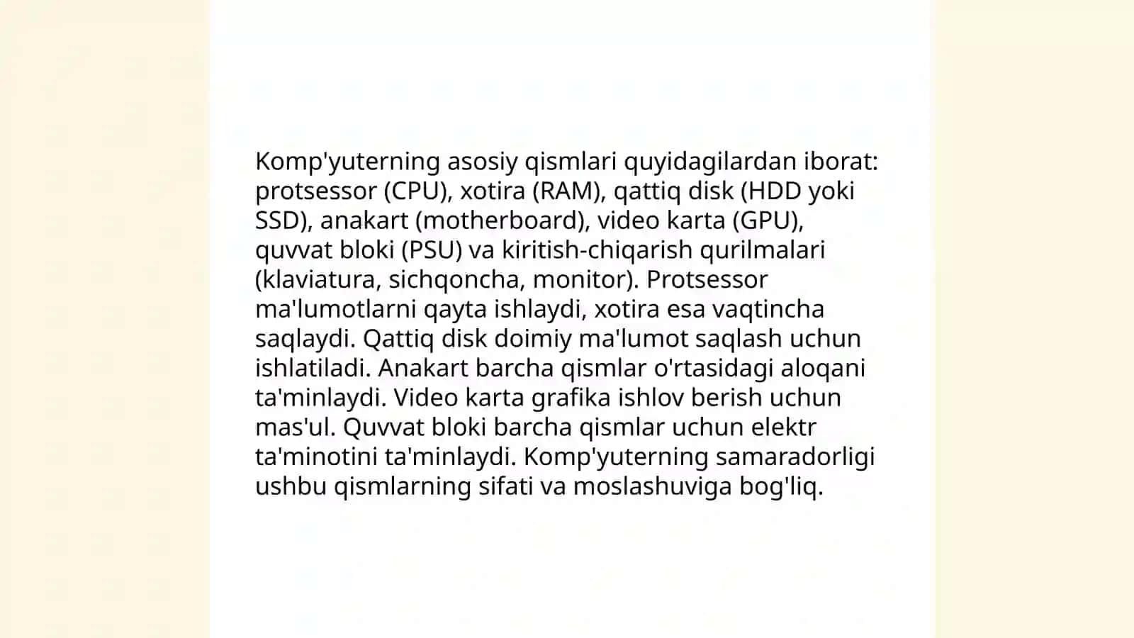 Boshlang'ich texnologiya elementlari bilan tanishtirish 3