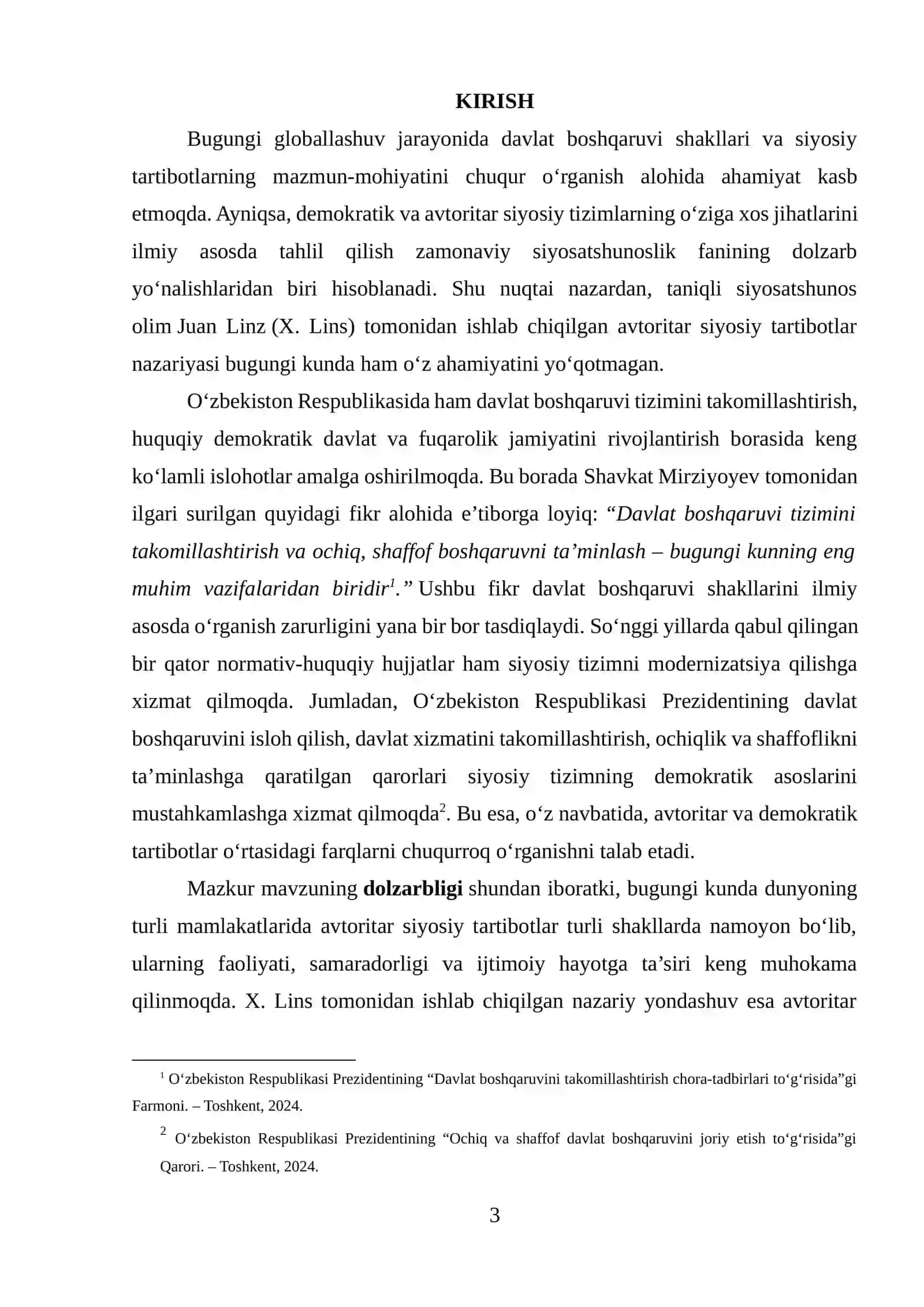 X. Linsning avtoritar siyosiy tartibotlar to‘g‘risidagi qarashlari 3