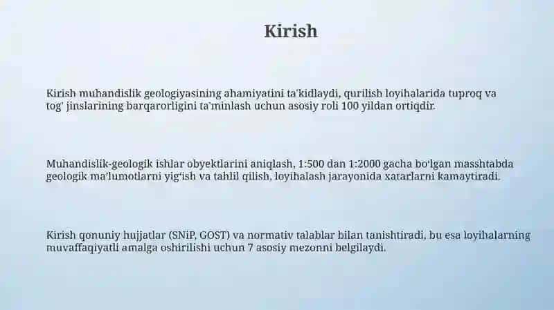 Injener geologik ishlarning baholanishi 3