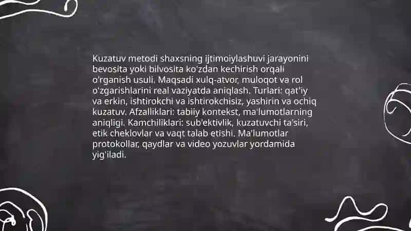 Shaxsni ijitimoiylashuvini oʻrganish metodlari 3
