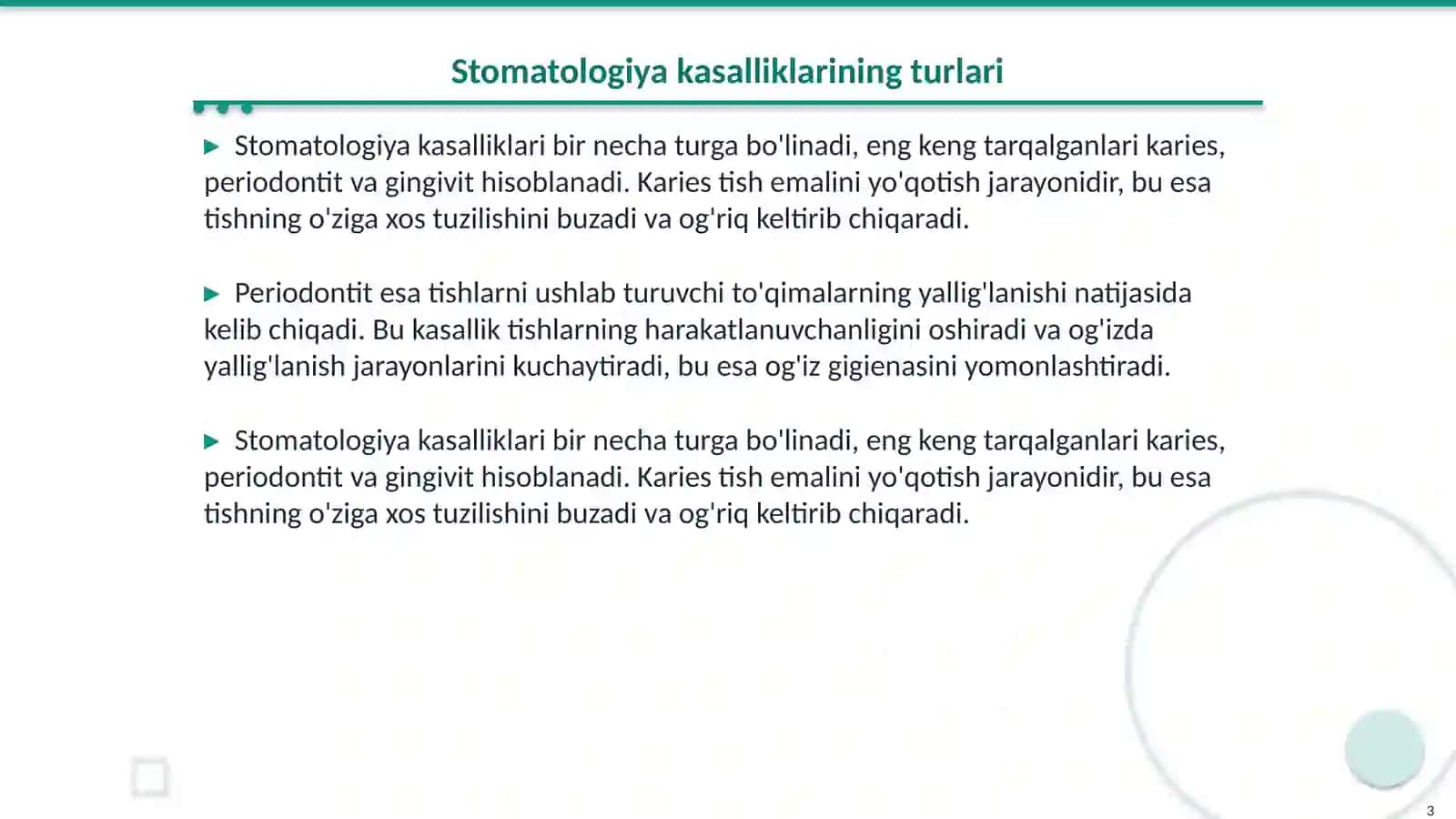 Stomatologiya oid kasalliklar 3