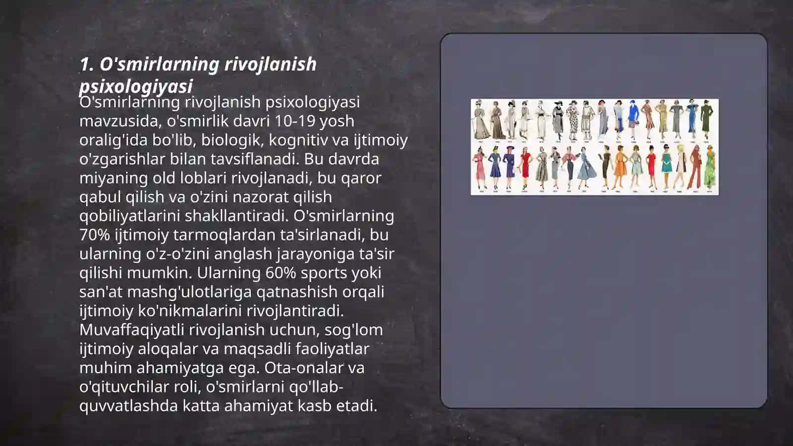 O'smirlarning rivojlanish psixologiyasi 3