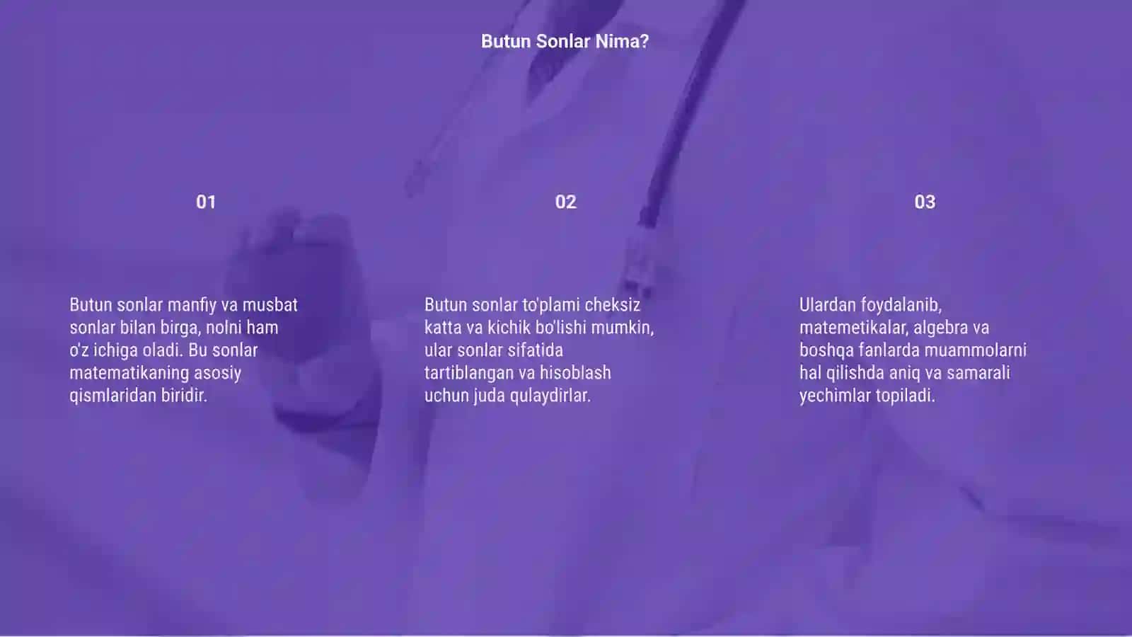 Butun sonlar butun manfiy sonlar 3