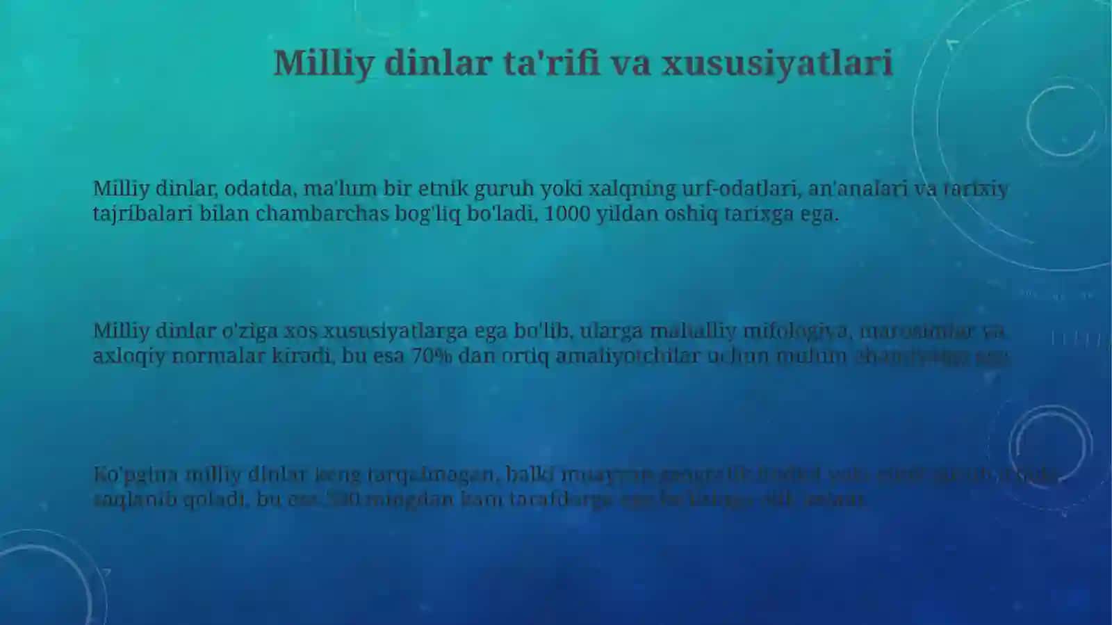 Milliy dinlar 3