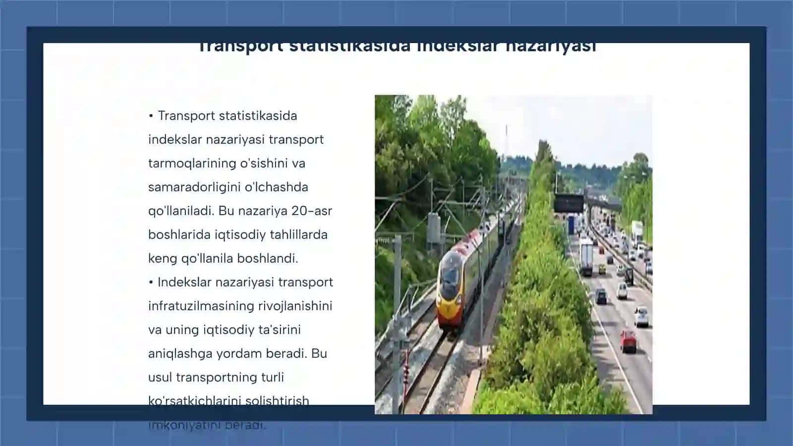 Transport statistikasida indeks usulini qo‘llash 3