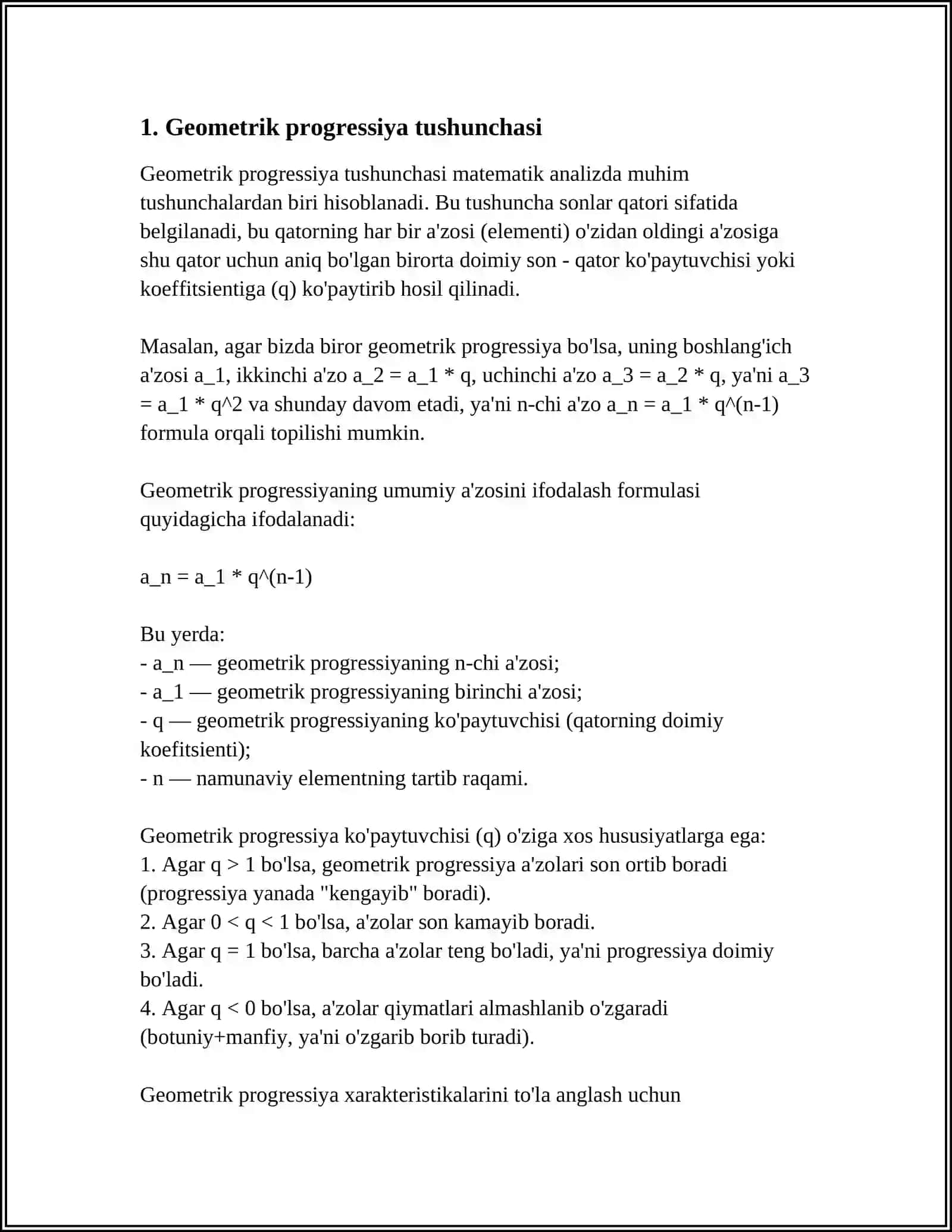 GEOMETRIK PROGRESSIYA 3