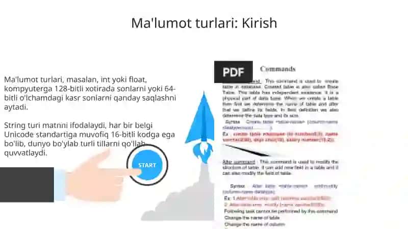 Ma’lumotlar turlari va bazasi, maydonlarni aniqlash 3