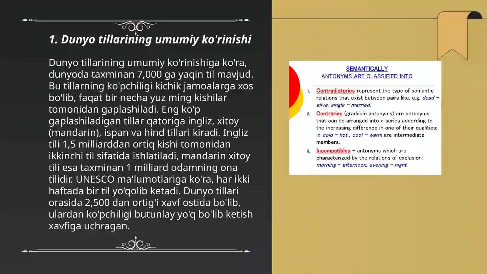Dunyo tillari va ularning tasnifi 3