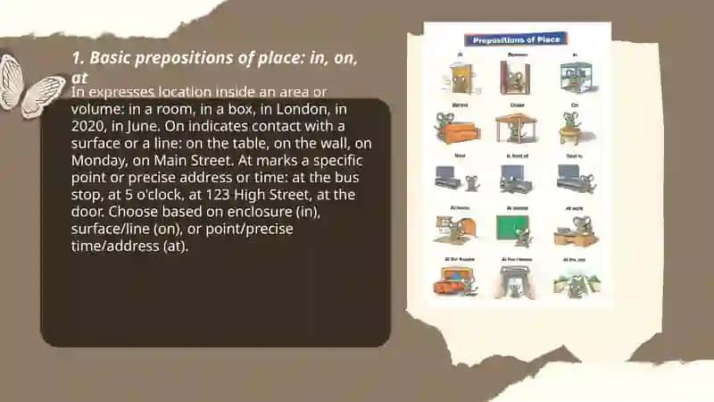 Prepositions of place 3