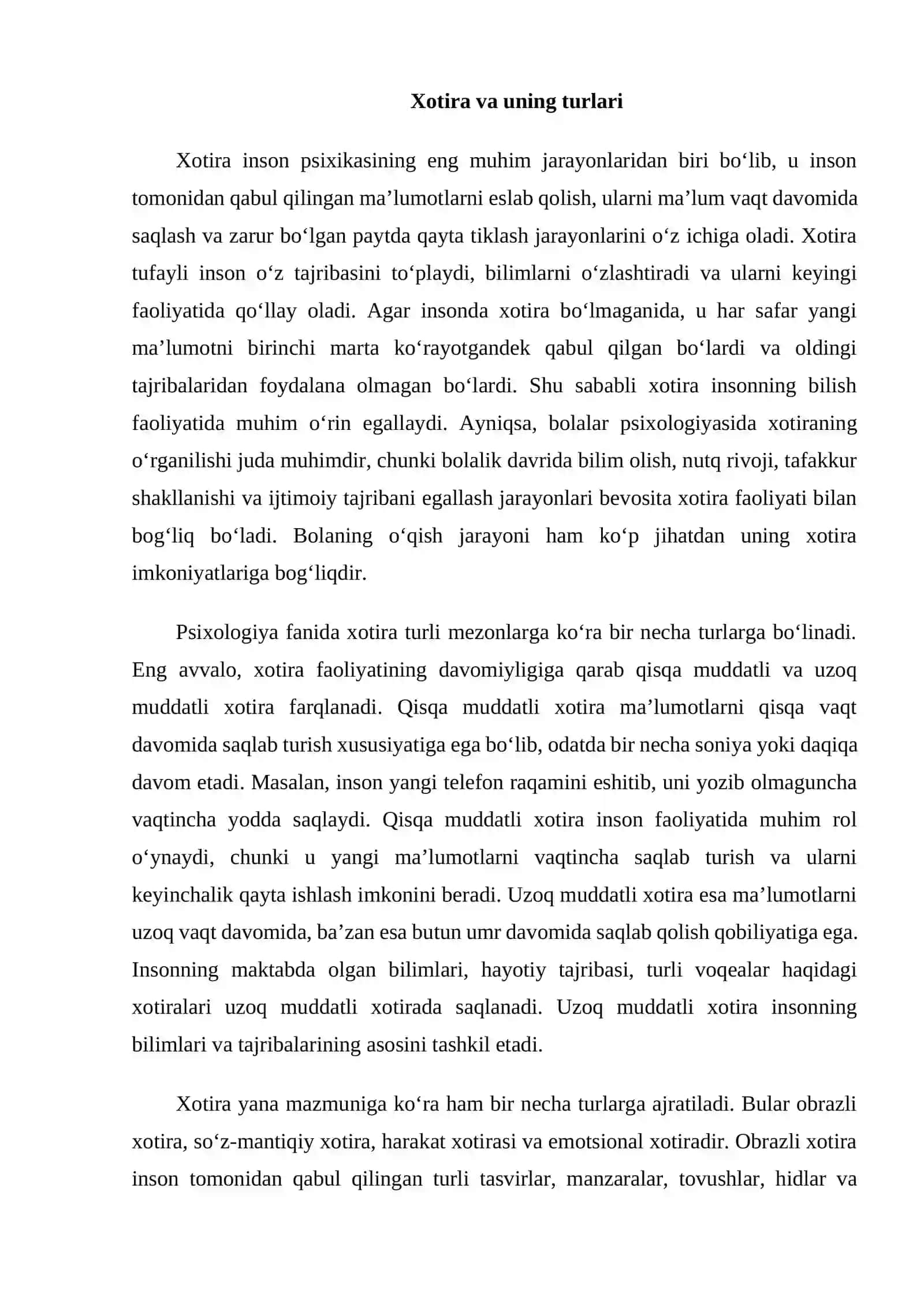 Xotirani diagnostika qilish metodlari 3